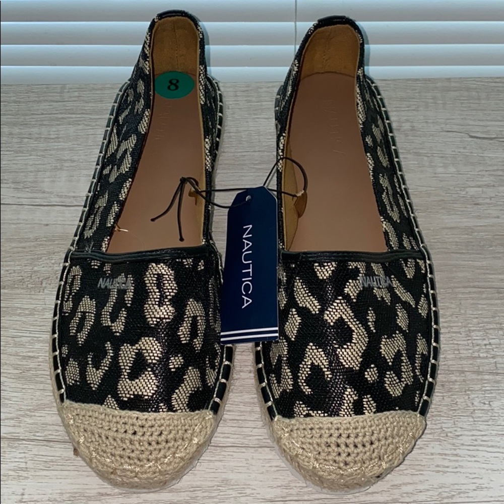 Nautica  Black & Tan leopard Espradilles